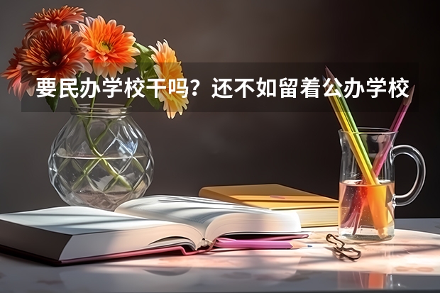 要民办学校干吗？还不如留着公办学校，民办学校干什么的？