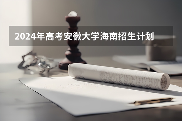 2024年高考安徽大学海南招生计划 招生人数