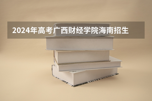 2024年高考广西财经学院海南招生计划 招生人数