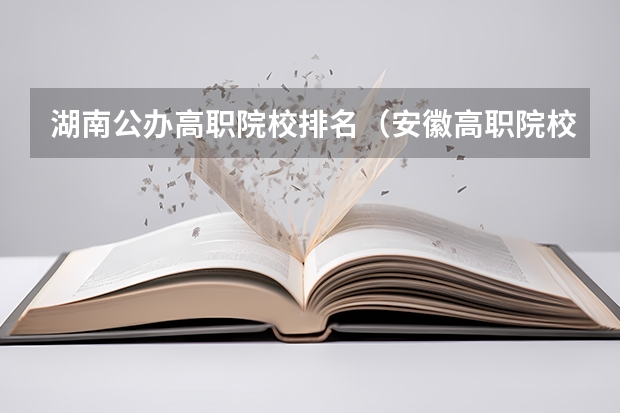 湖南公办高职院校排名（安徽高职院校排名最新）