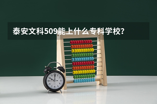 泰安文科509能上什么专科学校？