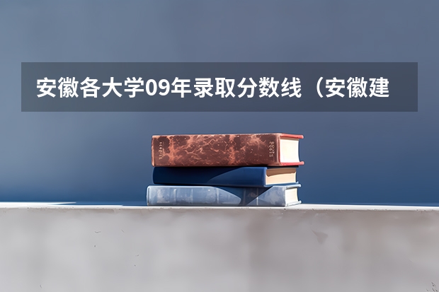 安徽各大学09年录取分数线(安徽建筑大学录取分数线)