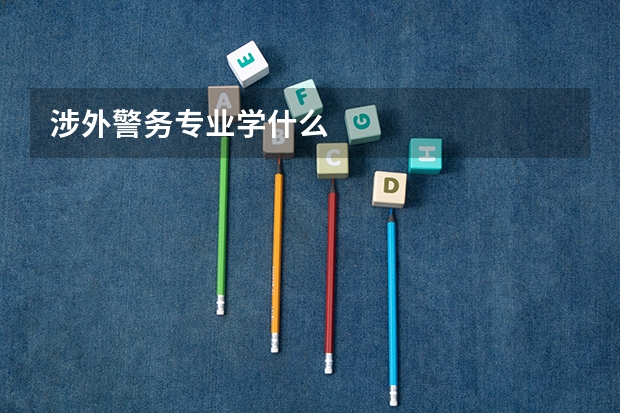 涉外警务专业学什么