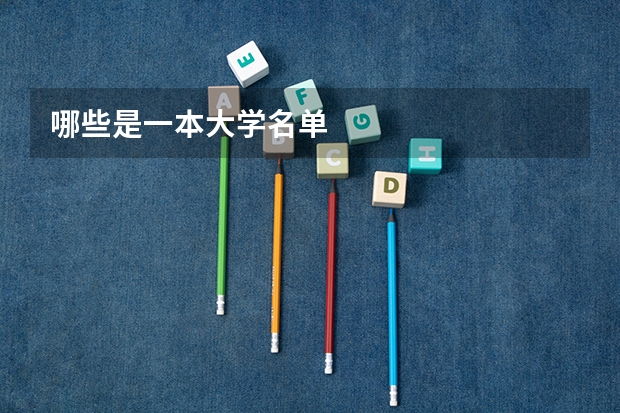 哪些是一本大学名单