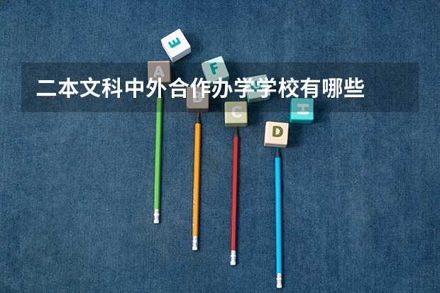 二本文科中外合作办学学校有哪些