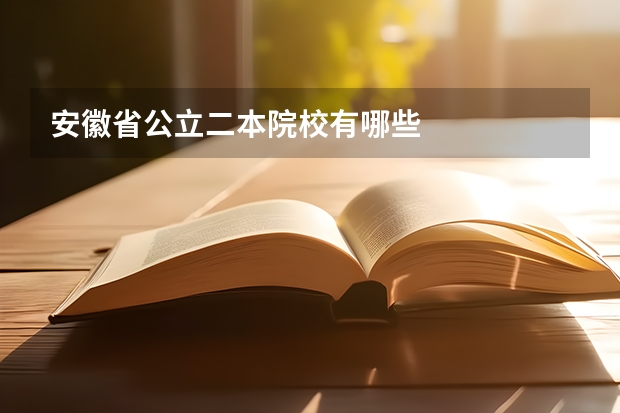 安徽省公立二本院校有哪些